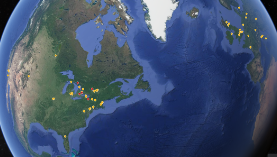 Globe showing GRASAC partner sites